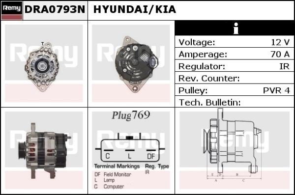 DELCO REMY Генератор DRA0793N